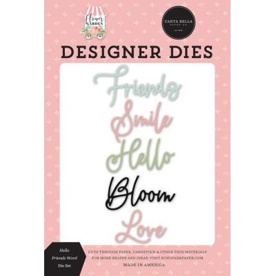 Carta Bella Flower Garden Dies - Hello Friends Word